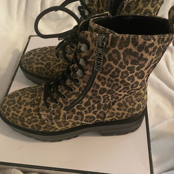 Guess Leopard Print Combat Boots - Picture 5 of 5